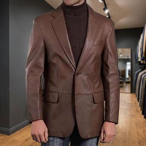 Veste de motard en cuir véritable et toile BS International, imperméable, coupe-vent, unisexe, hiver, col mandarin, fermeture éclair sur le devant, coton - Product Image 5
