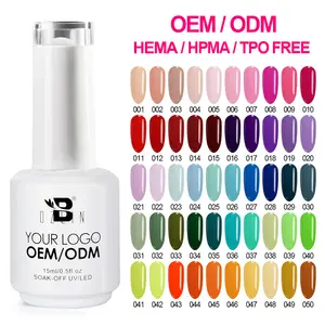 Private Label BOZLIN HEMA TPO FREE 15ml 50 Color Semi Permanent UV Nail Gel One Step Nail Polish