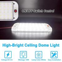 Lumière intérieure super lumineuse 48 LED, lampe de toit de voiture 12V-90V, éclairage LED de lecture pour voiture, plafonnier avec interrupteur pour fourgonnette, camion