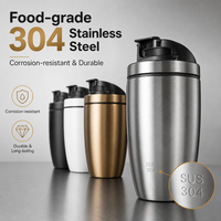 Bouteille shaker professionnelle en acier inoxydable avec grille de mélange intégrée et couvercle à vis sécurisé, logo personnalisé pour la musculation