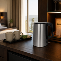 Bouilloire électrique sans fil en acier inoxydable pour hôtel et usage domestique, 1200W, 1,0L, 220V, portable, arrêt automatique, protection contre l'ébullition à sec