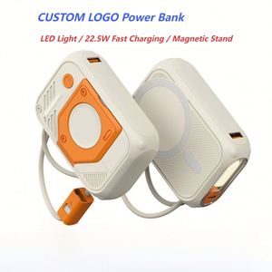 Mini batterie externe magnétique 10000mAh avec câble intégré, charge rapide, batterie portable compacte, cadeau, logo personnalisé, type-C, polymère lithium - Product Image 1