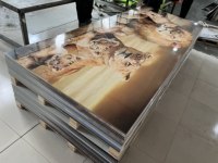 Panel de Pared de PVC Moderno Clásico Impermeable con Diseño de Mármol UV e Impresión 3D de 1220x2440mm para Sala de Estar y Uso en Hoteles