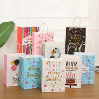 FSC personnalisé en gros sac d'emballage imprimé bronzant carte fourre-tout papier joyeux anniversaire cadeau sac