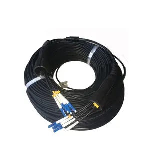 10Meter schwarze 4-adrige LC-zu-LC-taktische Glasfaser kabel für den Außenbereich gepanzert