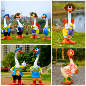 Sculture di animali FRP, cartoni animati sculture di anatra Donald, sculture Creative di anatra Donald, ornamenti di scultura di anatra Donald - Product Image 5