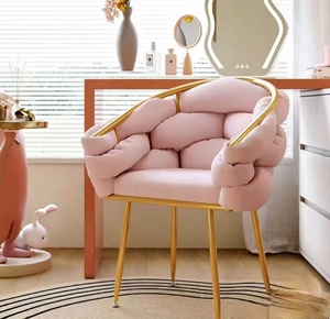 Nail Chair Light Luxury Premium Customer Chair Female Backrest Dressing Table Stool Cream Style Makeup Chair - Product Image 1