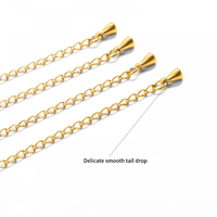 Accessoires de bijoux à bricoler soi-même sans ternissement queue de goutte d'eau fermoir de homard collier en acier inoxydable plaqué or chaîne d'extension