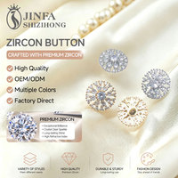 Shiny Perhiasan Bunga Mewah Berlian Imitasi Sew Kristal Kancing Zirkon Berlian Imitasi Kancing Logam untuk Mantel