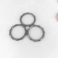 Aksesoris Tas Logam Bentuk Bambu Seng, Ramah Lingkungan, Cincin Bulat dengan Engsel Pegas, Carabiner untuk Gantungan Kunci