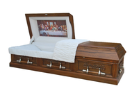 Ataúdes Religiosos de Madera de Buena Calidad, Universales, Estilo Americano Moderno, con la Última Cena y la Pietà