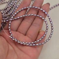 Perles d'eau douce naturelles violettes lavande à fort lustre de 3-3,5 mm, en vrac, mini perles pour la fabrication de bijoux DIY
