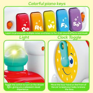 Trotteur multifonctionnel 4 en 1 pour enfants, trotteur assis, à tirer, alimenté par batterie, en train. - Product Image 5