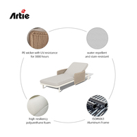 Mobilier de piscine moderne Artie Lit de piscine de luxe Mobilier d'extérieur Chaise longue en rotin Chaise longue d'extérieur Mobilier de jardin