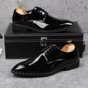 Chaussures en cuir pour hommes de qualité luxueuse, style italien, pour mariage et occasions formelles, type Oxford à enfiler, artisanales, brodées, camouflage, avec embout en acier - Product Image 1