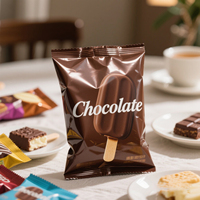 Sacs en Mylar de qualité alimentaire avec fermeture thermique, finition brillante, impression personnalisée, pour emballage de chocolat et de crème glacée