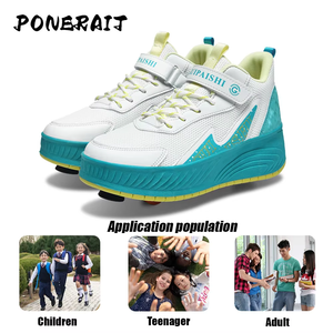 Patines de Ruedas de 2 Ruedas para <span class=keywords><strong>Mujer</strong></span> PONERAIT, Zapatillas Deportivas Ligeras y Duraderas, Zapatos Casuales de Doble Propósito - Product Image 4