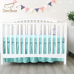 Reversible Baby Crib Skirt Standard Crib Nursery <strong>Bedding</strong> Crib Skirt <strong>Toddler</strong> <strong>Bed</strong> Skirt Organic Cotton Nursery <strong>Bedding</strong> for Baby - Product Image 3