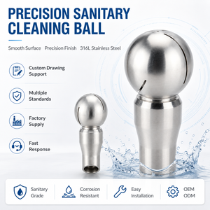 QINFENG 316L Bola de Limpieza Sanitaria Soldada con Acabado Espejo Ra0.8m para Tanques CIP, Certificación 3A/SMS/DIN, Equipo para la Industria Alimentaria/Farmacéutica, 2-6 <span class=keywords><strong>bar</strong></span> - Product Image 2