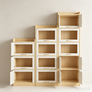Multilayer <strong>Wooden</strong> Modern Dustproof Bookshelf Open Storage Display Rack Standing <strong>Bookcase</strong> School Hotel Home Office Furniture - Product Image 3