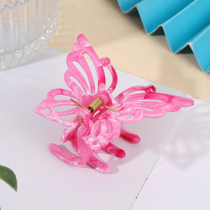High Quality <b>Spring</b> French Romantic Sweet Fresh Fashion Style Resin Claw <b>Clips</b> Butterfly Shape Design Unisex Plastic Hair <b>Clips</b> - Product Image 5