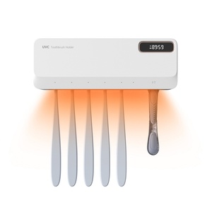 Tooth Brushing <b>Holder</b> Rechargeable Wall Mounted 5+1+1 Slots Portable UV <b>Toothbrush</b> Sanitizer <b>Holder</b> with Heating Functions - Product Image 2