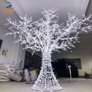 Bán Buôn Chuyên Nghiệp Tùy Chỉnh Đèn Giáng Sinh 2.5 M Ngoài Trời Nhân Tạo <span class=keywords><strong>Led</strong></span> Trắng Cherry Blossom <span class=keywords><strong>Tree</strong></span> Lights - Product Image 5