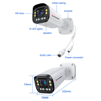 Caméra de sécurité IP 4K avec zoom optique 4X, objectif 2,8-12 mm, détection humaine et de véhicules, audio bidirectionnel, alarme intelligente, surveillance par caméra IP