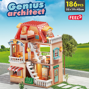 Feelo บล็อกตัวต่อปริศนาสำหรับวิลล่าภูมิปัญญา DIY ของเล่นเพื่อการศึกษาสำหรับเด็กของเล่นเพื่อการศึกษาที่ออกแบบอย่างสร้างสรรค์ทำจากพลาสติกจำนวนสั่งซื้อขั้นต่ำ1000ชิ้น - Product Image 3