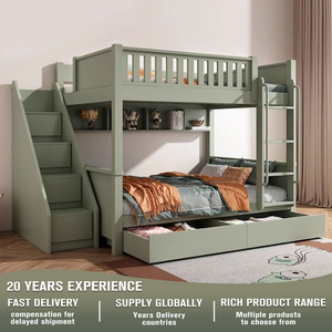 Lits haut-<span class=keywords><strong>bas</strong></span> détachables personnalisés Lits superposés modernes à deux étages <span class=keywords><strong>en</strong></span> bois massif pour enfants et filles Petite unité pliable - Product Image 4
