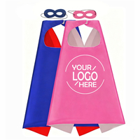 Cape réversible double face en satin pour enfants 70*70cm Rouge-Jaune, cape unie pour séance photo d'anniversaire et fournitures de fête à thème