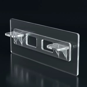 Shelf Support <b>Bracket</b> Adhesive Hook 8-Pack <b>Plastic</b> Easy Installation 3kg Load Capacity Single Hook Design - Product Image 2