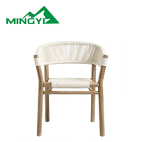Vente en gros de meubles en bois de teck chaise d'extérieur avec cadre tissé en corde ensembles de meubles de jardin pour cuisine et balcon ou espace extérieur