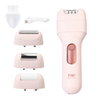 Épilateur multifonction rechargeable par USB 5W avec 2 réglages de vitesse pour le corps, le visage, la coupe des sourcils et les soins personnels R.40022