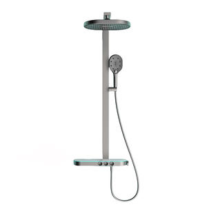 Douche de bain à trois étages chaud/froid, barre carrée d'installation en cuivre massif brossé, finition gunmetal foncé, directement de l'usine Vimijia - Product Image 3