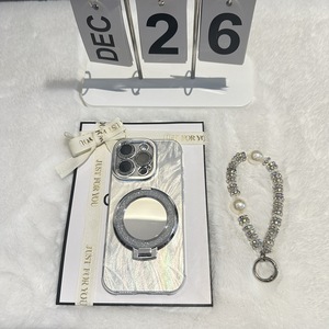 เคสโทรศัพท์หรูหราไฮเอนด์สำหรับ 17 Pro Max พร้อมขาตั้งวงแหวนกระจกกลิตเตอร์ ป้องกันเลนส์เต็มรูปแบบ และมีกาวในตัว - Product Image 1