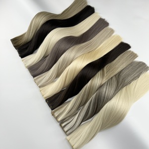 <span class=keywords><strong>Capelli</strong></span> Umani Remy Genius Weft 50g 100g, Colori Nero <span class=keywords><strong>Naturale</strong></span> e Biondo, Doppia Trama, Qualità Professionale da Salone - Product Image 3