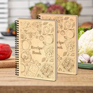 Elegant 1pc Large Kitchen <b>Journal</b> Organizer 5.71x8.27in Brown Spiral Design Paper Perfect Cookbook-like Birthday Writing Pad - Product Image 4