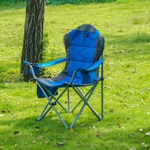 屋外キャンプチェア用に折りたたみ可能なクーラーバッグ付きの新しいデザインの巨大な折りたたみキャンプチェア