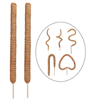 Poteaux en fibre de coco biodégradables brun naturel pour plantes grimpantes, support pour la maison et le jardin, taille réglable, poteau en mousse