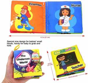 Nontoxic Fabric <b>Baby</b> Cloth Books Early Education <b>Toys</b> Activity Crinkle Cloth Book for <b>Toddler</b> - Product Image 4