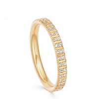Milskye 925 argent sterling plaqué or bijoux exquis vente en gros anneau céleste astra double éternité