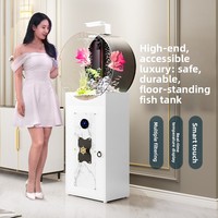 Nouvel aquarium autoportant de taille moyenne, écologique, sans changement d'eau, haute définition, sans filtre à fond en verre, pour bureau et extérieur