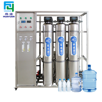 Usine de traitement d'eau saumâtre à haute efficacité par osmose inverse (RO) de 500 L/h pour hôtels, avec pompe PLC