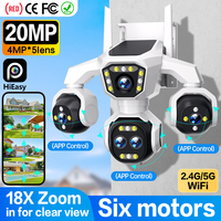 Caméra de surveillance WiFi Ultra HD 20MP en gros avec cinq objectifs, vue quadruple, suivi intelligent, vision nocturne couleur, IP66