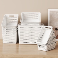 Panier de rangement empilable en plastique PP pour cuisine, réfrigérateur et étagère, idéal pour le rangement domestique