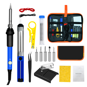 Kit de <span class=keywords><strong>fer</strong></span> à <span class=keywords><strong>souder</strong></span> électronique à température réglable 16 en 1 60W avec pointes à <span class=keywords><strong>souder</strong></span> et pompe à dessouder - Product Image 1
