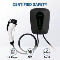 Chargeur de voiture électrique triphasé standard américain TYPE1 avec écran de 2,4 pouces, 7KW, 9KW, 11KW, station de recharge EV