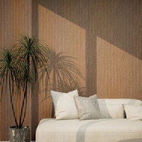 Panneaux muraux en MDF rainurés 3D flexibles, imperméables et ignifuges, style moderne en noyer, pour salon, villa, chambre à coucher, salle de bain