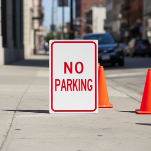 <span class=keywords><strong>Panneau</strong></span> d'interdiction de stationnement personnalisé en aluminium durable pour usage intérieur et extérieur - Texte personnalisé avec votre logo - Product Image 5